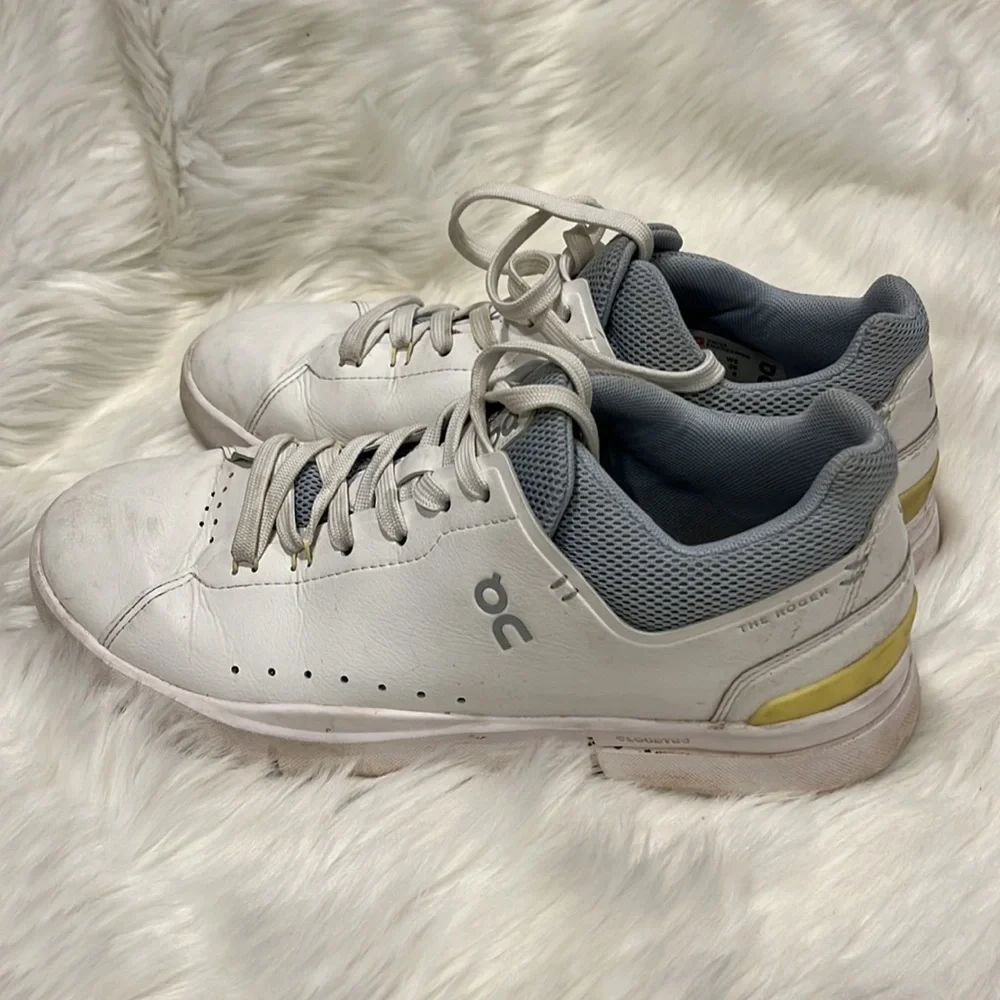 On Running The Roger Cloudtec White Leather Sneakers Women 8